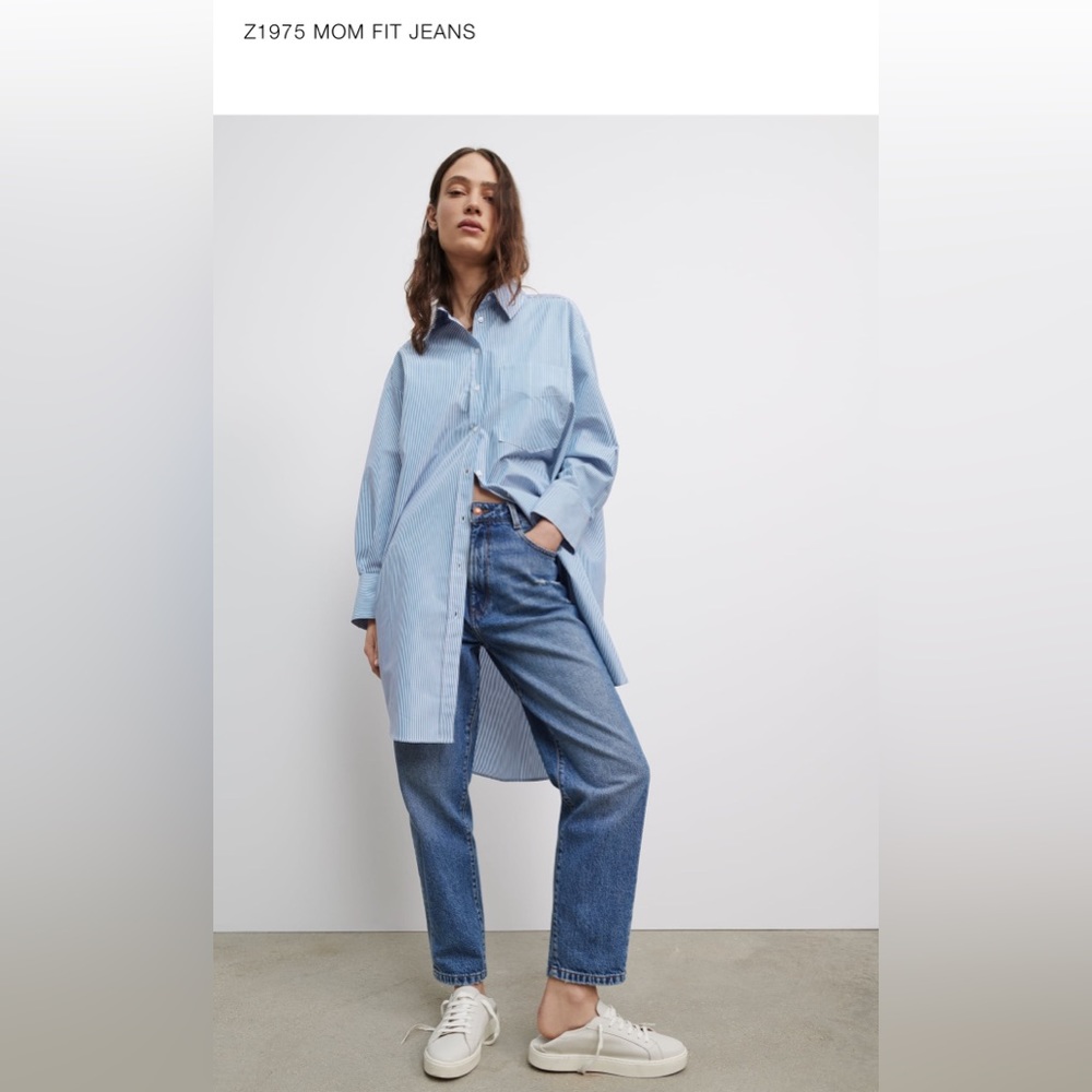 ZARA Z1975 Mom Fit Jeans in mid-blue | size 28 (US 6)